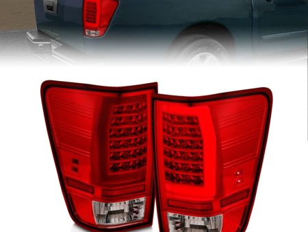 Anzo 04-15 Nissan Titan Full LED Tailights Chrome Housing Red Clear Lens Sale