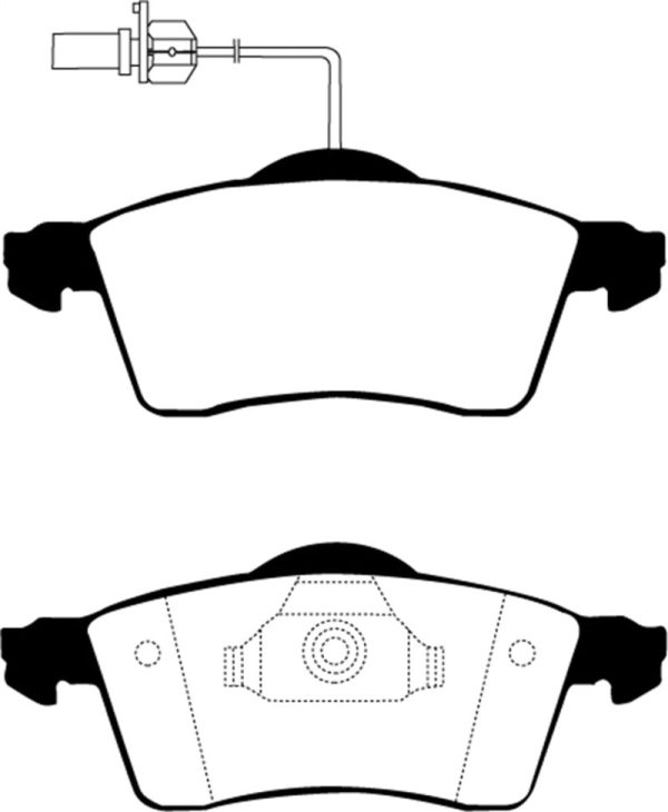 EBC 00 Volkswagen Eurovan 2.8 (ATE) with Wear Leads Greenstuff Front Brake Pads Hot on Sale