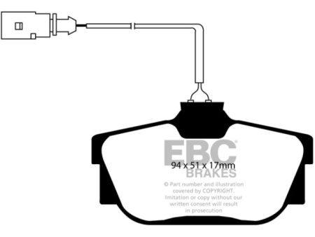 EBC 00 Volkswagen Eurovan 2.8 (ATE) with Wear Leads Greenstuff Rear Brake Pads For Cheap