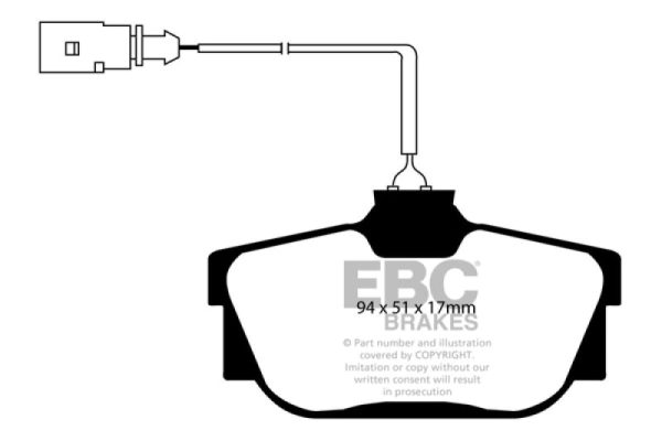 EBC 00 Volkswagen Eurovan 2.8 (ATE) with Wear Leads Greenstuff Rear Brake Pads For Cheap