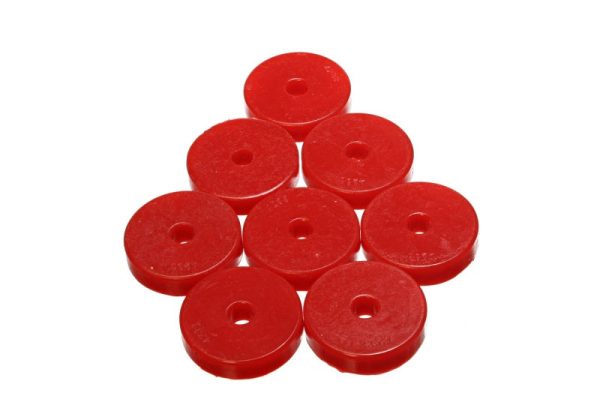 Energy Suspension Polyurethane Pad Set - 2-9 32in OD x 7 16in Hole ID x 1 2in Height - Round Red Supply