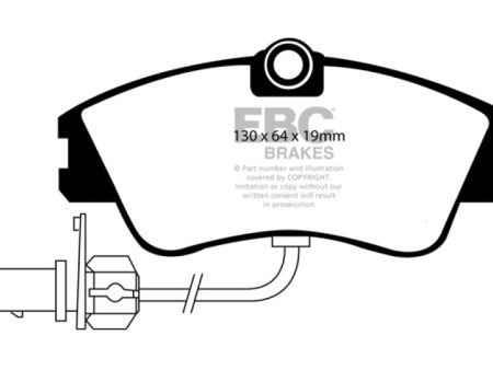 EBC 00 Volkswagen Eurovan 2.8 (Lucas) with Wear Leads Greenstuff Front Brake Pads For Sale