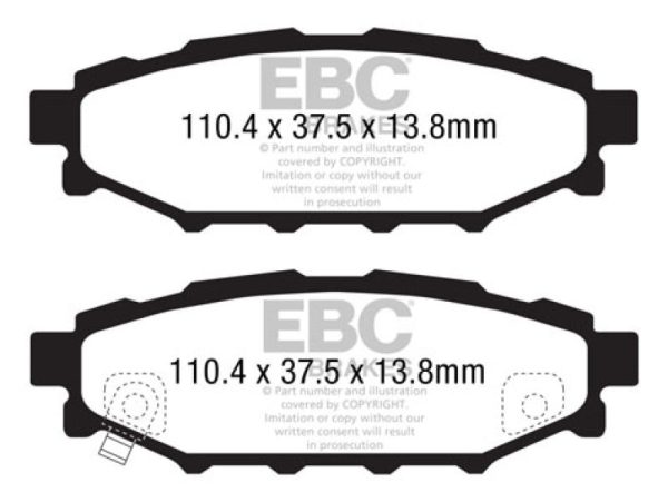 EBC 08-10 Subaru Impreza 2.5 Bluestuff Rear Brake Pads Online Sale