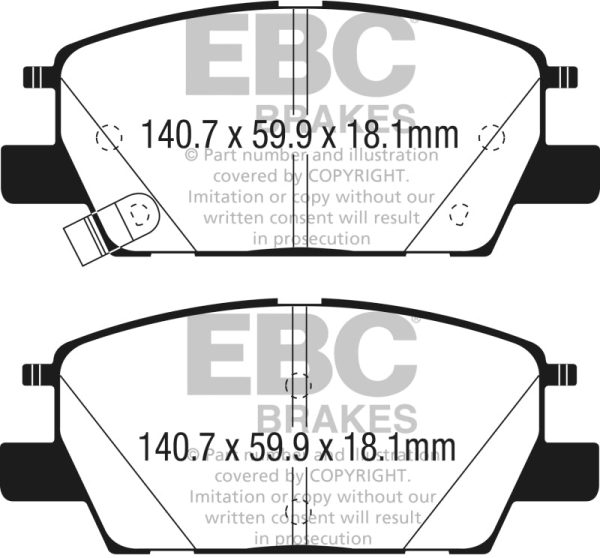 EBC 2018+ Chevrolet Equinox 1.5L Turbo (J60) Greenstuff Front Brake Pads Online Sale