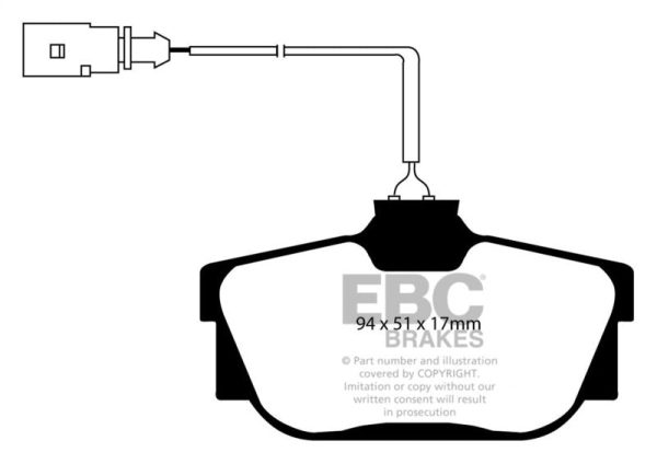 EBC 00 Volkswagen Eurovan 2.8 (ATE) with Wear Leads Greenstuff Rear Brake Pads For Cheap