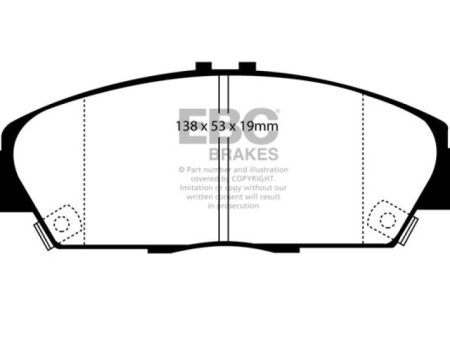 EBC 92-96 Honda Prelude 2.2 Yellowstuff Front Brake Pads For Discount