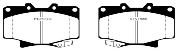 EBC 96-97 Lexus LX450 4.5 Greenstuff Front Brake Pads Online Sale