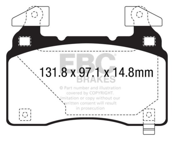 EBC 14+ Chevrolet Corvette Stingray (C7) 6.2 (Z51 Performance Package) Bluestuff Front Brake Pads Online Sale