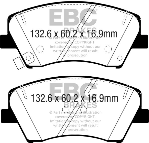 EBC 2017+ Hyundai Elantra 1.4L Turbo Yellowstuff Front Brake Pads Sale