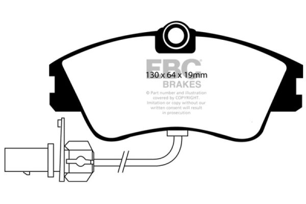 EBC 00 Volkswagen Eurovan 2.8 (Lucas) with Wear Leads Greenstuff Front Brake Pads For Sale